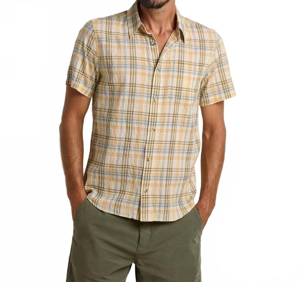 NEW TOAD&CO men's fletcher shirt in barley pattern